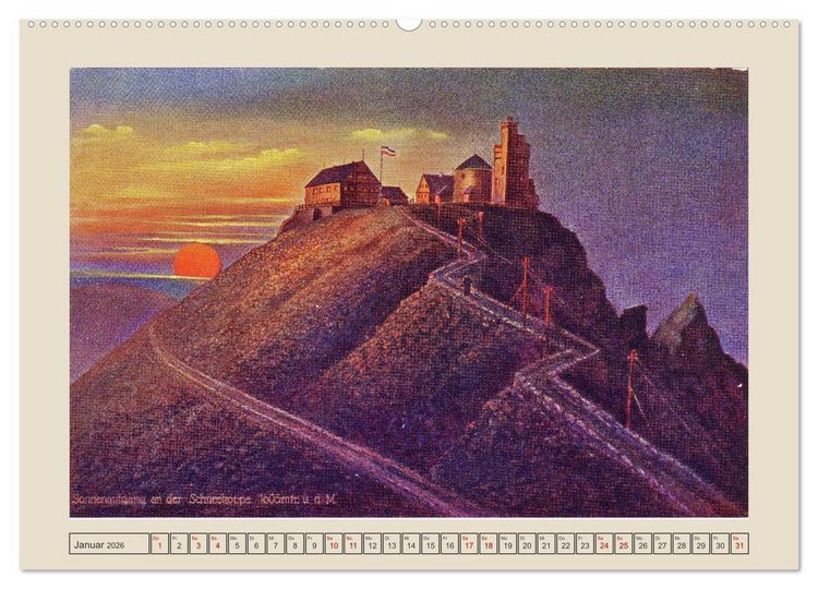 Produktbild: Gru&szlig; von der Schneekoppe (hochwertiger Premium Wandkalender 2026 DIN A2 quer), Kunstdruck in Hochglanz