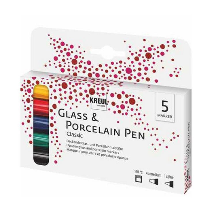 Produktbild: KREUL Glass & Porcelain Pen Classic 5er Set
