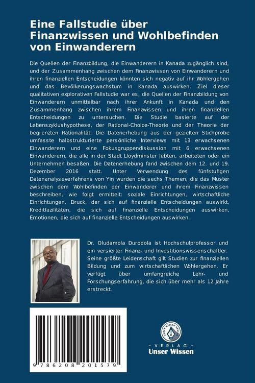 Produktbild: Eine Fallstudie &uuml;ber Finanzwissen und Wohlbefinden von Einwanderern