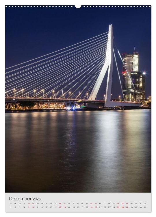 Produktbild: ROTTERDAM Impressionen bei Tag und Nacht (Wandkalender 2026 DIN A2 hoch), CALVENDO Monatskalender