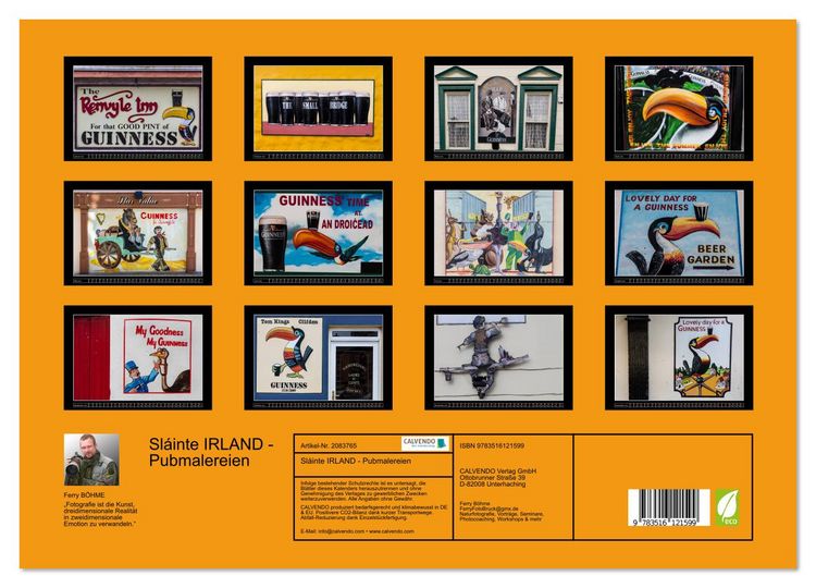 Produktbild: Sl&aacute;inte IRLAND - Pubmalereien (Wandkalender 2026 DIN A3 quer), CALVENDO Monatskalender