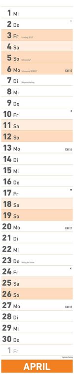 Superplaner 2026 - Streifenkalender 17x85 cm - mit Ringbindung - viel Platz für Notizen - Langplaner - Wandkalender - Küchenkalender - Alpha Edition