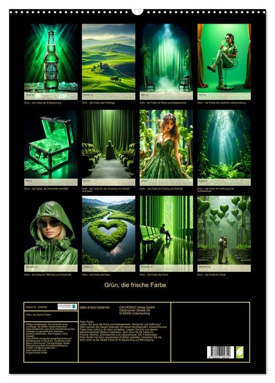 Produktbild: Gr&uuml;n, die frische Farbe (Wandkalender 2026 DIN A2 hoch), CALVENDO Monatskalender