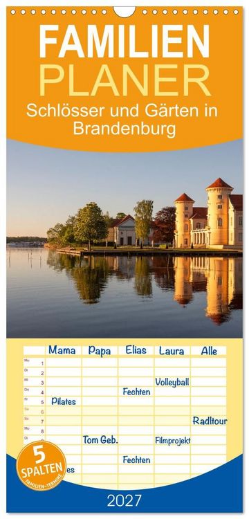 Produktbild: Familienplaner 2027 - Schl&ouml;sser und G&auml;rten in Brandenburg mit 5 Spalten (Wandkalender, 21 x 45 cm) CALVENDO