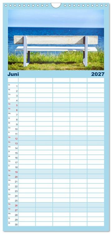 Produktbild: Familienplaner 2027 - Meer-Landschaft - 12 Monate Schleswig Holstein mit 5 Spalten (Wandkalender, 21 x 45 cm) CALVENDO