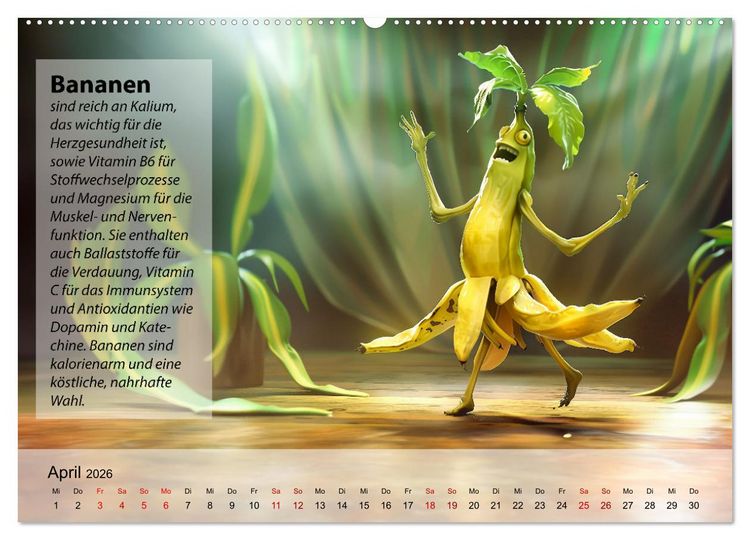Produktbild: Tanzende Fr&uuml;chtchen (hochwertiger Premium Wandkalender 2026 DIN A2 quer), Kunstdruck in Hochglanz