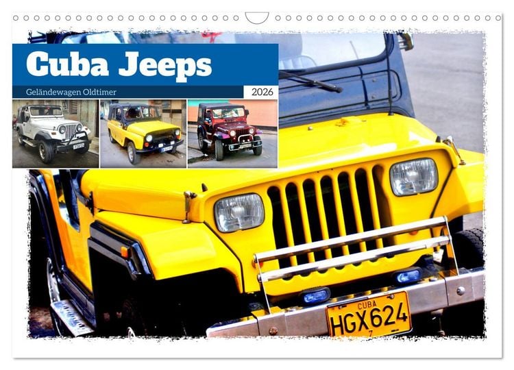 Produktbild: Cuba Jeeps - Gel&auml;ndewagen Oldtimer (Wandkalender 2026 DIN A3 quer), CALVENDO Monatskalender