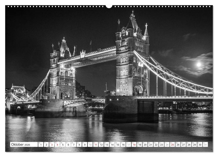 Produktbild: London Stadt an der Themse (hochwertiger Premium Wandkalender 2026 DIN A2 quer), Kunstdruck in Hochglanz