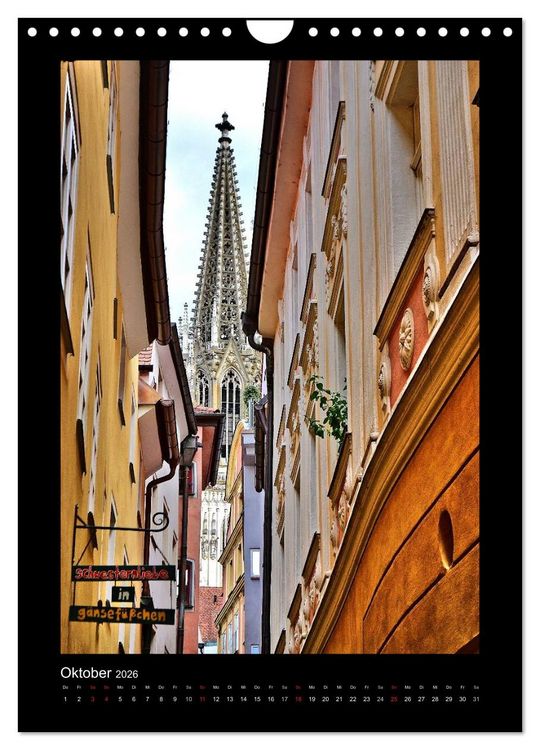 Produktbild: Gassen und T&uuml;rme in Regensburg (Wandkalender 2026 DIN A4 hoch), CALVENDO Monatskalender