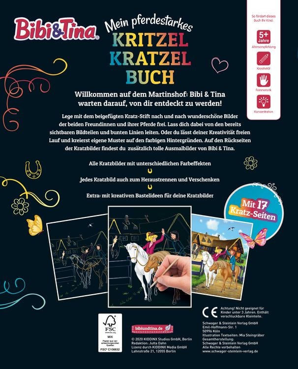 Produktbild: Bibi & Tina &bull; Mein pferdestarkes Kritzel-Kratzel-Buch