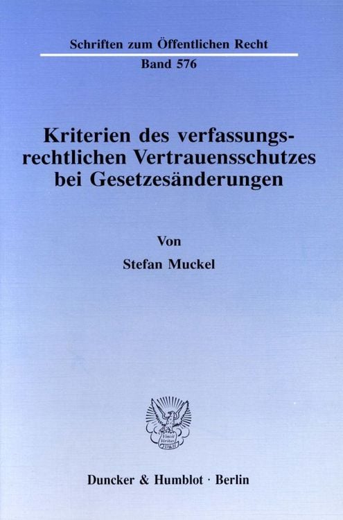 Kriterien des verfassungsrechtlichen Vertrauensschutzes bei Gesetzesänderungen.