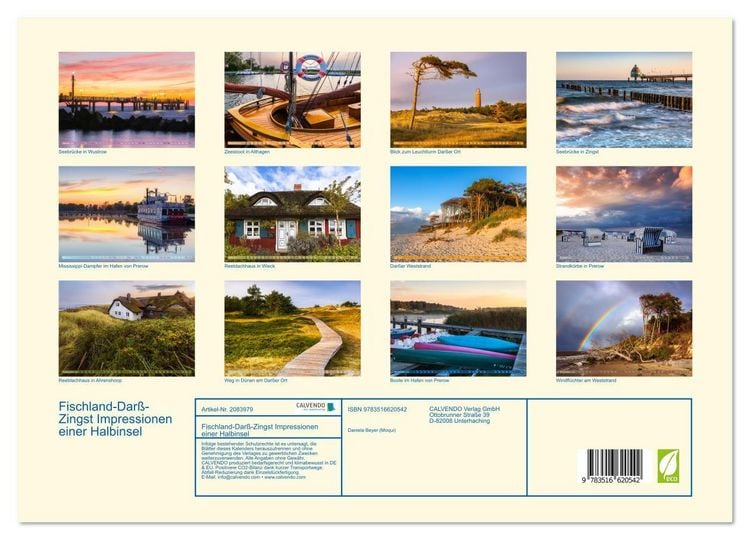 Produktbild: Fischland-Dar&szlig;-Zingst Impressionen einer Halbinsel (Wandkalender 2026 DIN A3 quer), CALVENDO Monatskalender