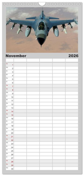 Produktbild: Familienplaner 2026 - Kampfjets &bull; U.S. Aircraft mit 5 Spalten (Wandkalender, 21 x 45 cm) CALVENDO