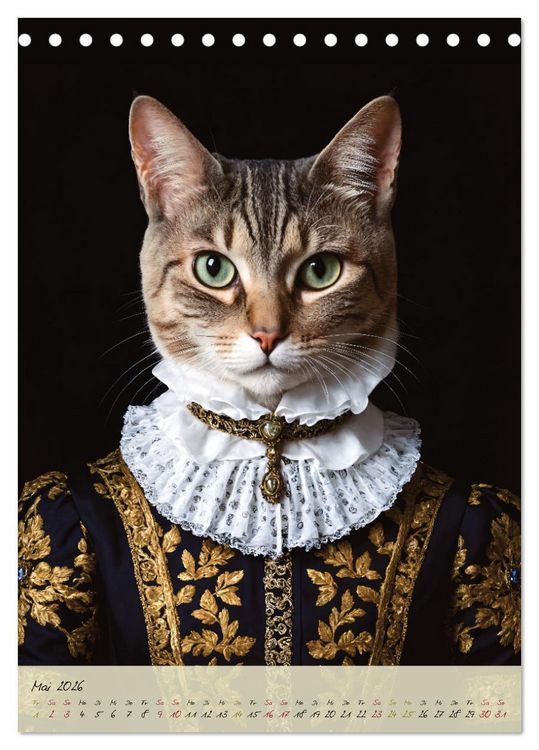 Produktbild: Barocke Tierportraits - Kunst und Klassik (Tischkalender 2026 DIN A5 hoch), CALVENDO Monatskalender