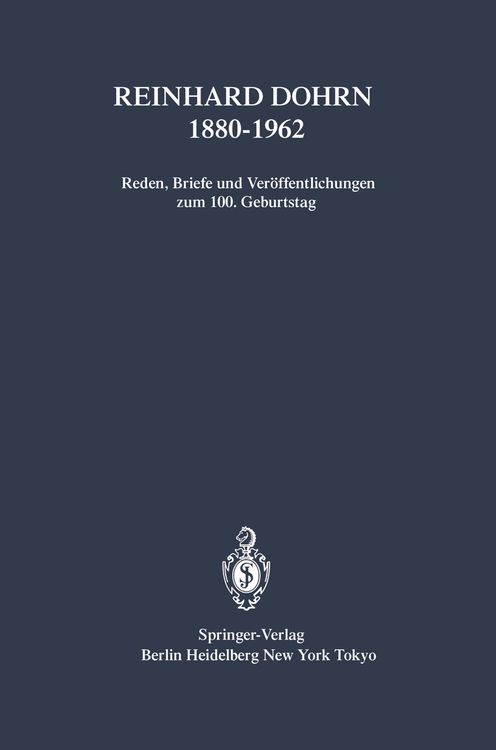 Produktbild: Reinhard Dohrn 1880&ndash;1962