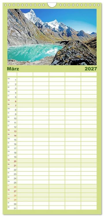 Produktbild: Familienplaner 2027 - Peru: Natur mit Geschichte mit 5 Spalten (Wandkalender, 21 x 45 cm) CALVENDO