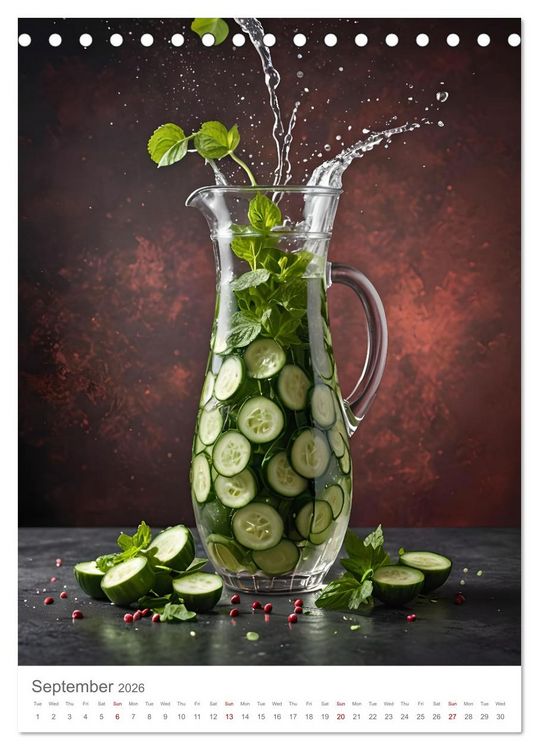 Produktbild: Pure refreshment - Infused water (Desk Calendar 2026 DIN A5 portrait), CALVENDO 12 Month DeskCalendar