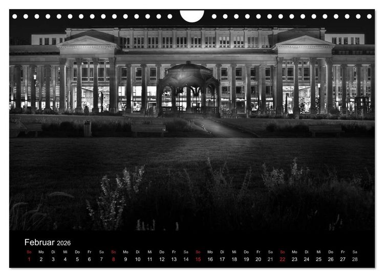 Produktbild: Stuttgart bei Nacht (Wandkalender 2026 DIN A4 quer), CALVENDO Monatskalender