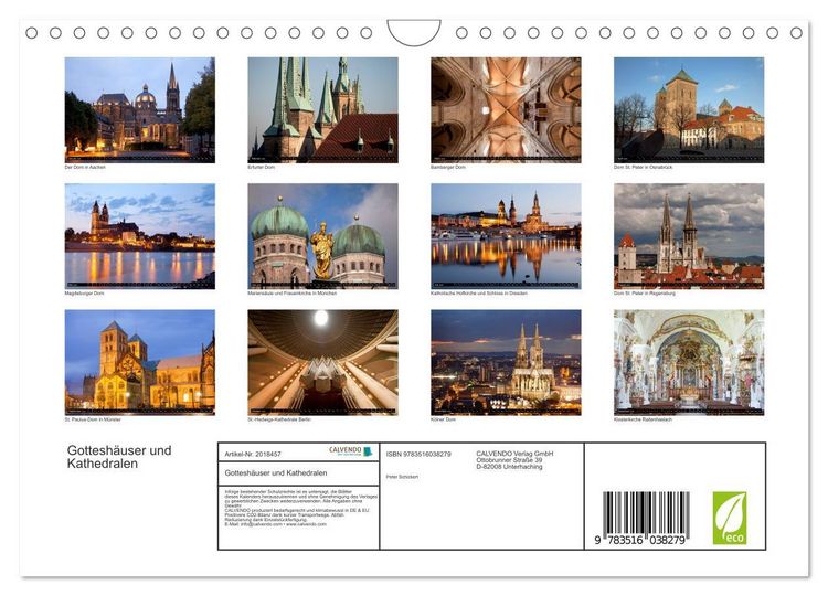 Produktbild: Gottesh&auml;user und Kathedralen (Wandkalender 2026 DIN A4 quer), CALVENDO Monatskalender