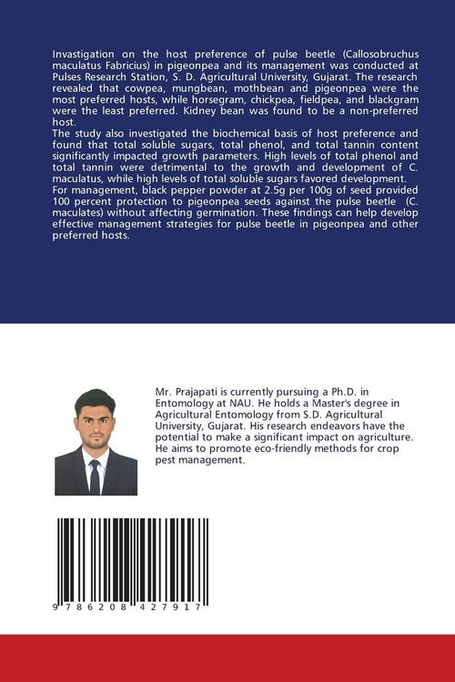 Produktbild: MANAGEMENT OF PULSE BEETLE (Callosobruchus maculatus F.) IN PIGEONPEA