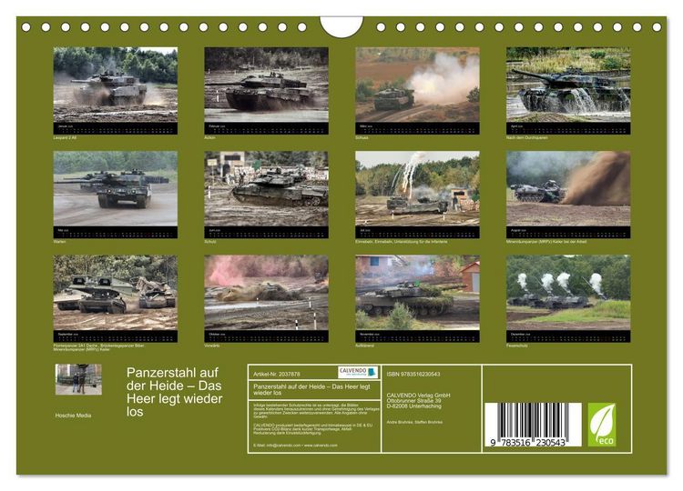 Produktbild: Panzerstahl auf der Heide &ndash; Das Heer legt wieder los (Wandkalender 2026 DIN A4 quer), CALVENDO Monatskalender