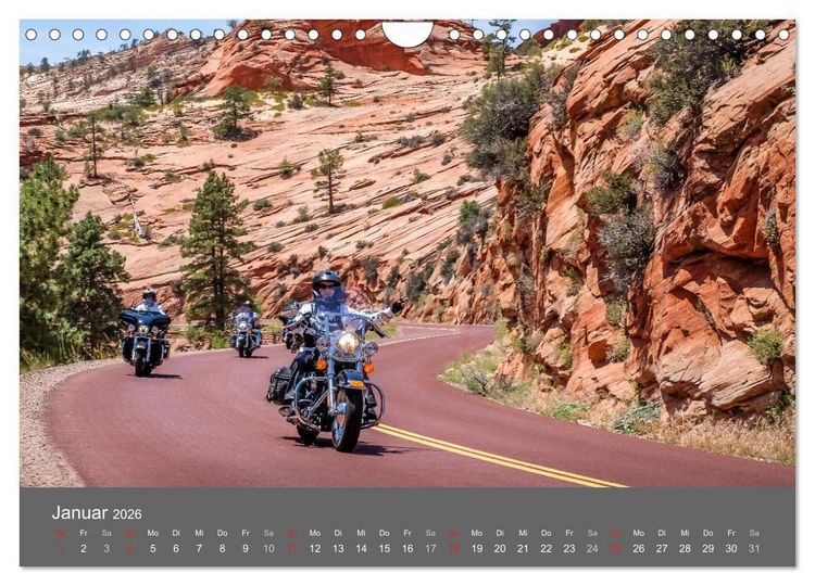 Produktbild: Biker Paradies - Die Canyons der USA (Wandkalender 2026 DIN A4 quer), CALVENDO Monatskalender