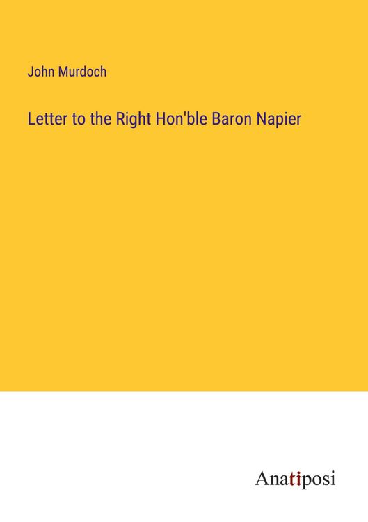Produktbild: Letter to the Right Hon'ble Baron Napier