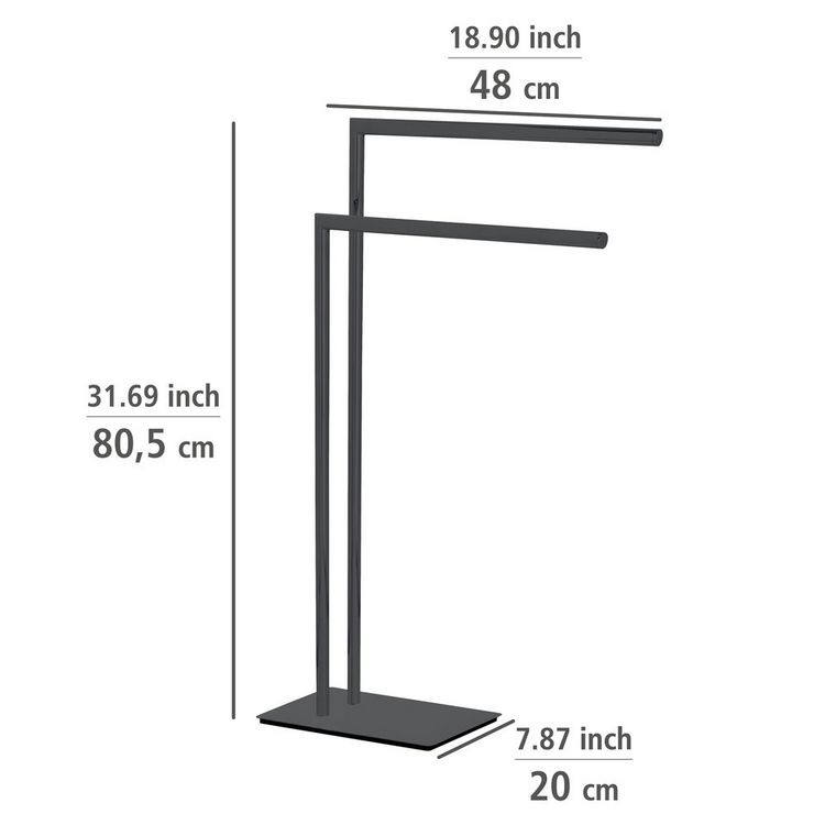 Produktbild: Handtuchst&auml;nder Mod. Recco Schwarz, aus lackiertem Stahl