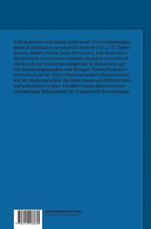 Produktbild: W&ouml;rterbuch der Kollokationen im Deutschen