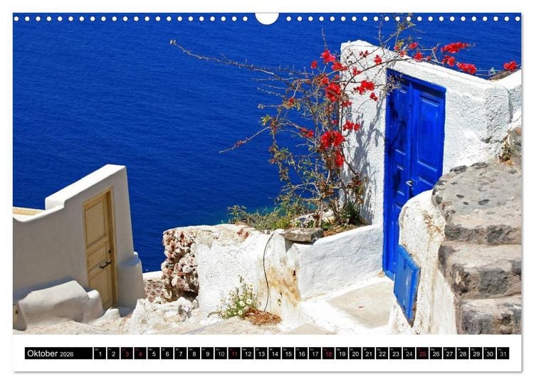 Produktbild: Inselh&uuml;pfen Kykladen Santorini - Naxos - Paros - Mykonos (Wandkalender 2026 DIN A3 quer), CALVENDO Monatskalender