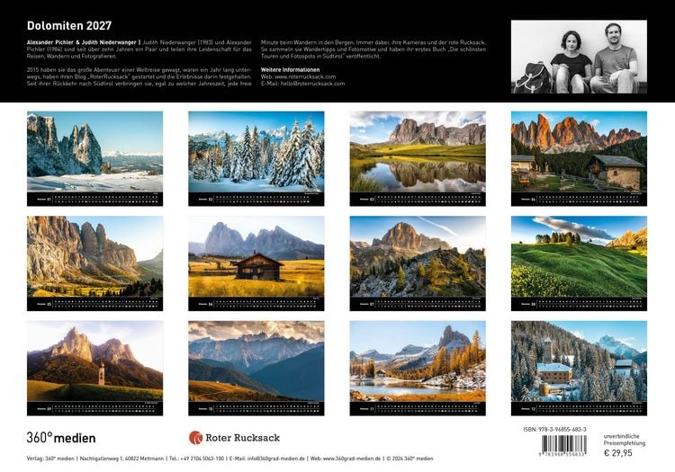 Produktbild: Dolomiten Premiumkalender 2027