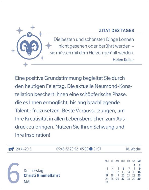 Produktbild: Widder Sternzeichenkalender 2027 - Tagesabrei&szlig;kalender - Ihr Horoskop f&uuml;r jeden Tag
