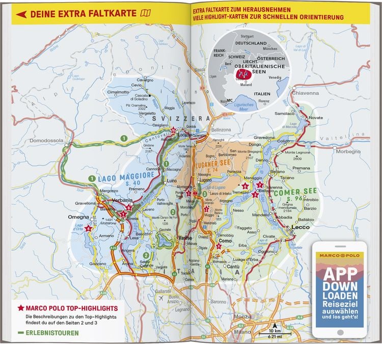 Produktbild: MARCO POLO Reisef&uuml;hrer Oberitalienische Seen, Lago Maggiore, Luganer See, Comer See