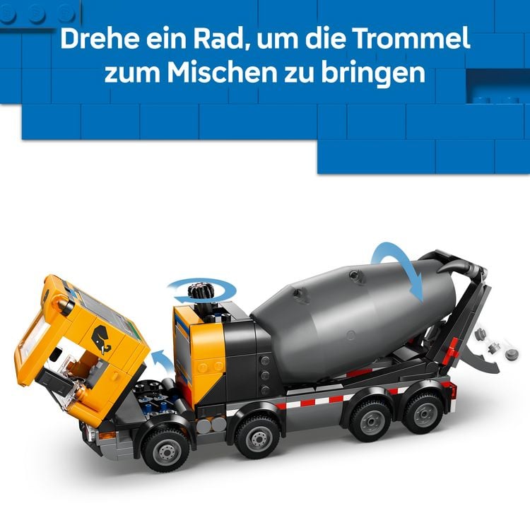 Produktbild: LEGO City 60478 Betonmischer, Spielzeug mit 3 Minifiguren f&uuml;r Kinder