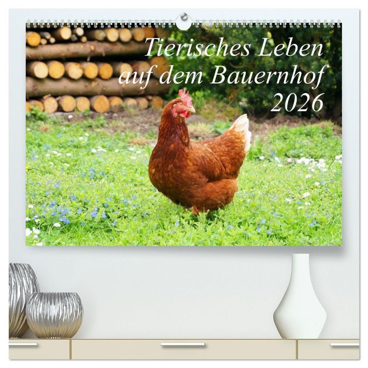 Produktbild: Tierisches Leben auf dem Bauernhof 2026 (hochwertiger Premium Wandkalender 2026 DIN A2 quer), Kunstdruck in Hochglanz