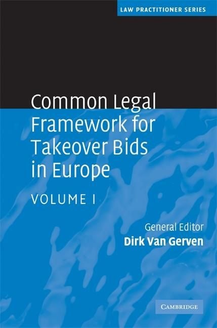 Produktbild: Common Legal Framework for Takeover Bids in Europe: Volume 1