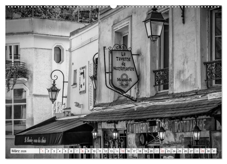 Produktbild: PARIS Monochrome Impressionen (hochwertiger Premium Wandkalender 2026 DIN A2 quer), Kunstdruck in Hochglanz