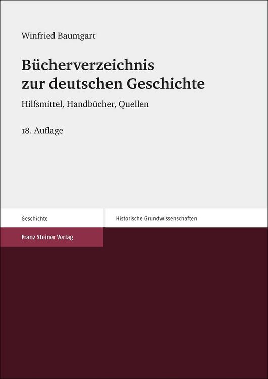 Produktbild: B&uuml;cherverzeichnis zur deutschen Geschichte