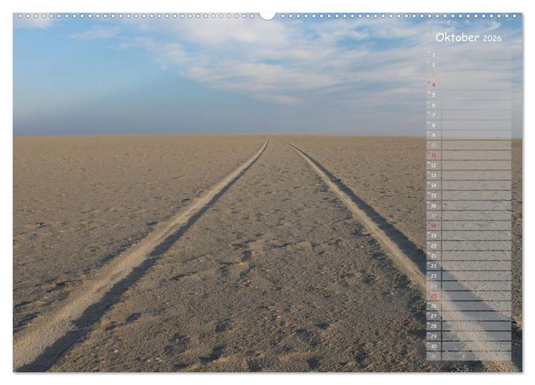 Produktbild: Strandspaziergang / Geburtstagskalender (hochwertiger Premium Wandkalender 2026 DIN A2 quer), Kunstdruck in Hochglanz