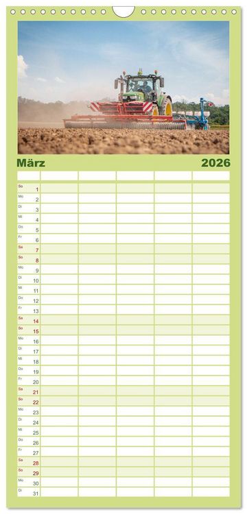 Produktbild: Familienplaner 2026 - Landtechnik im Einsatz mit 5 Spalten (Wandkalender, 21 x 45 cm) CALVENDO