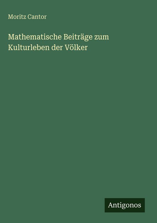 Produktbild: Mathematische Beitr&auml;ge zum Kulturleben der V&ouml;lker