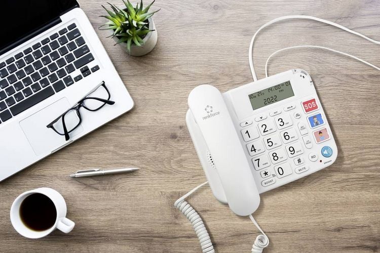 Produktbild: Renkforce RF-DP-400 Schnurgebundenes Seniorentelefon Freisprechen LC-Display Wei&szlig;