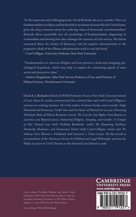 Produktbild: Fundamentalism in American Religion and Law