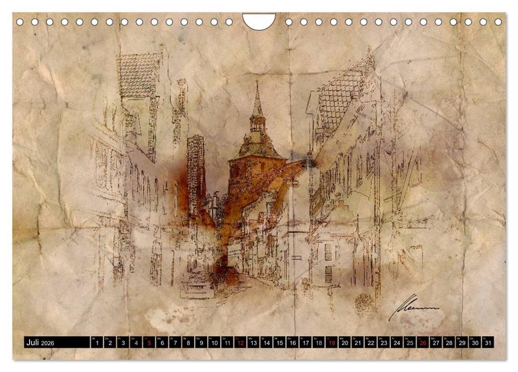 Produktbild: L&uuml;neburger Skizzen (Wandkalender 2026 DIN A4 quer), CALVENDO Monatskalender