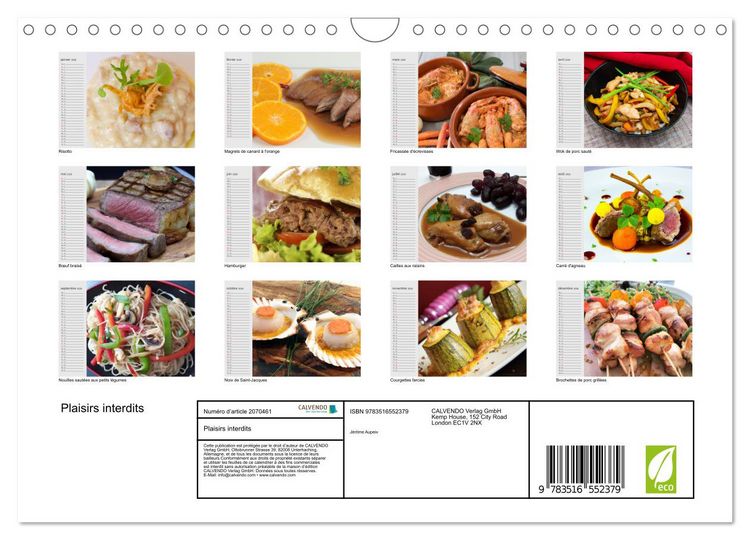 Produktbild: Plaisirs interdits (Calendrier mural 2026 DIN A4 vertical), CALVENDO calendrier mensuel