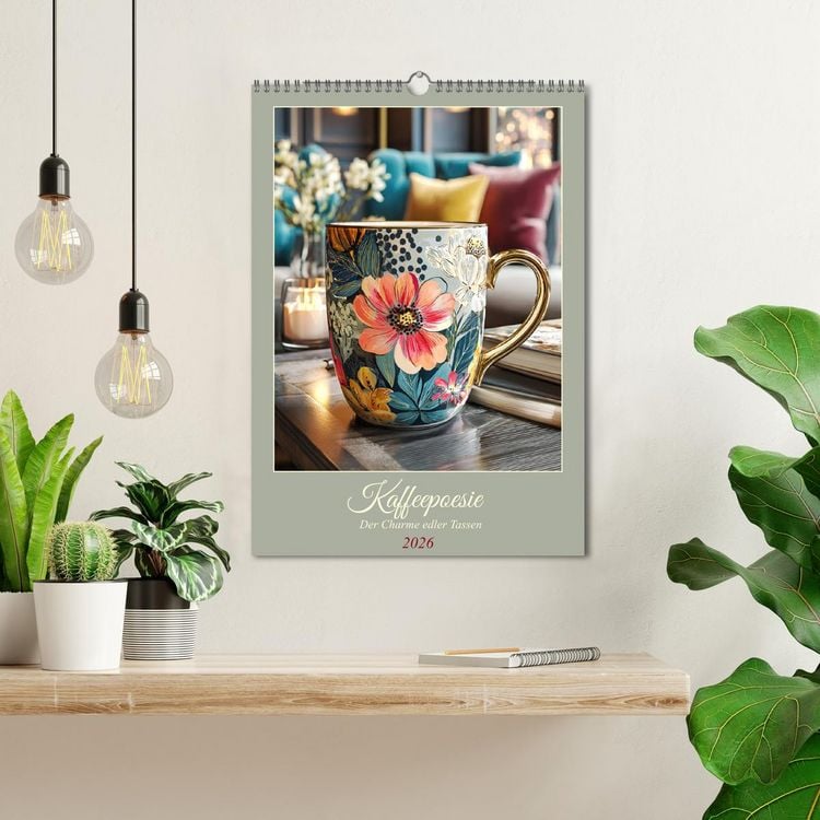 Produktbild: Kaffeepoesie. Der Charme edler Tassen (Wandkalender 2026 DIN A3 hoch), CALVENDO Monatskalender