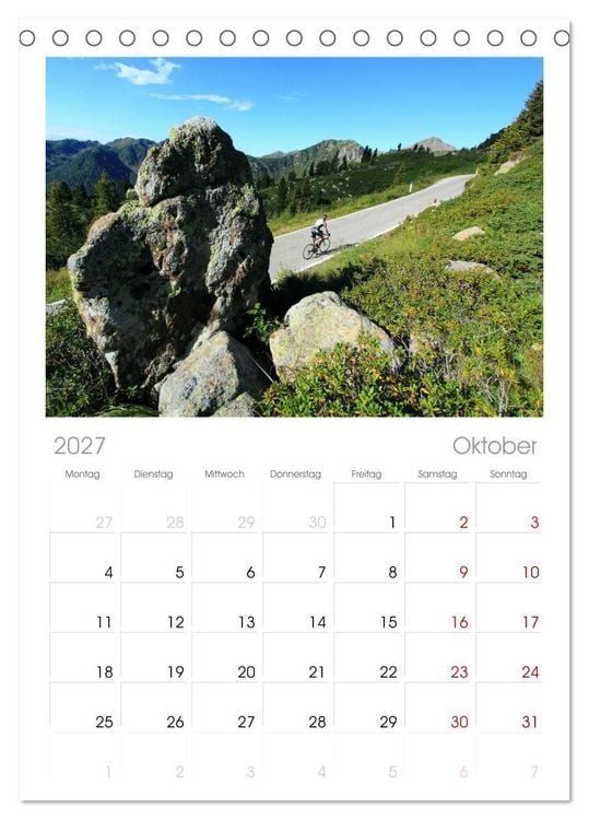 Produktbild: Tischplaner 2027 - Alpenp&auml;sse auf dem Rennrad "Himmlische Serpentinen" (A5 Tischkalender zum Aufstellen) CALVENDO