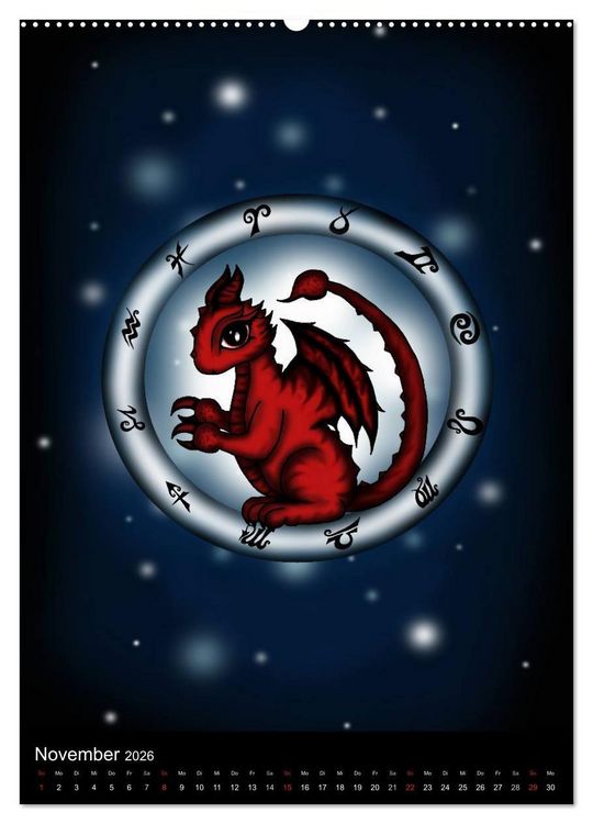 Produktbild: Drachen-Sternzeichen (Wandkalender 2026 DIN A2 hoch), CALVENDO Monatskalender