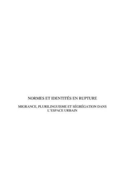 Produktbild: Norme(s) et identite(s) en rupture