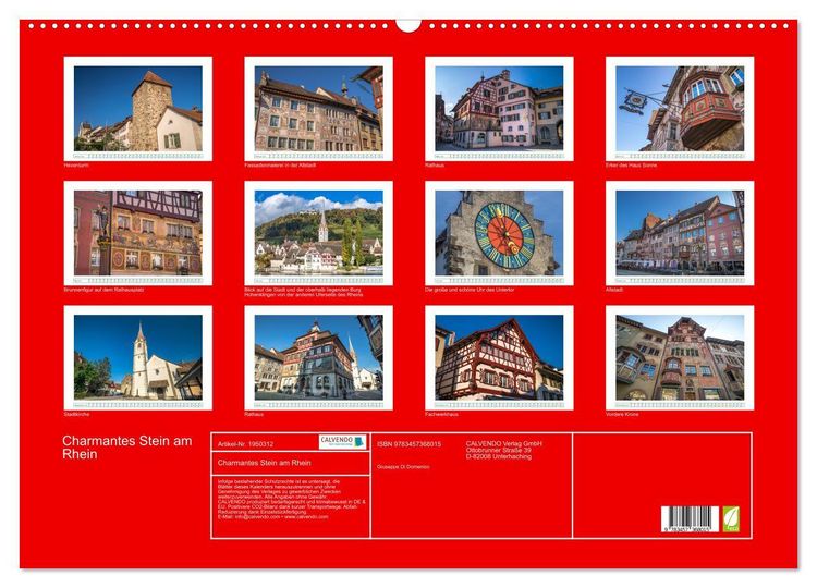 Produktbild: Charmantes Stein am Rhein (Wandkalender 2026 DIN A2 quer), CALVENDO Monatskalender